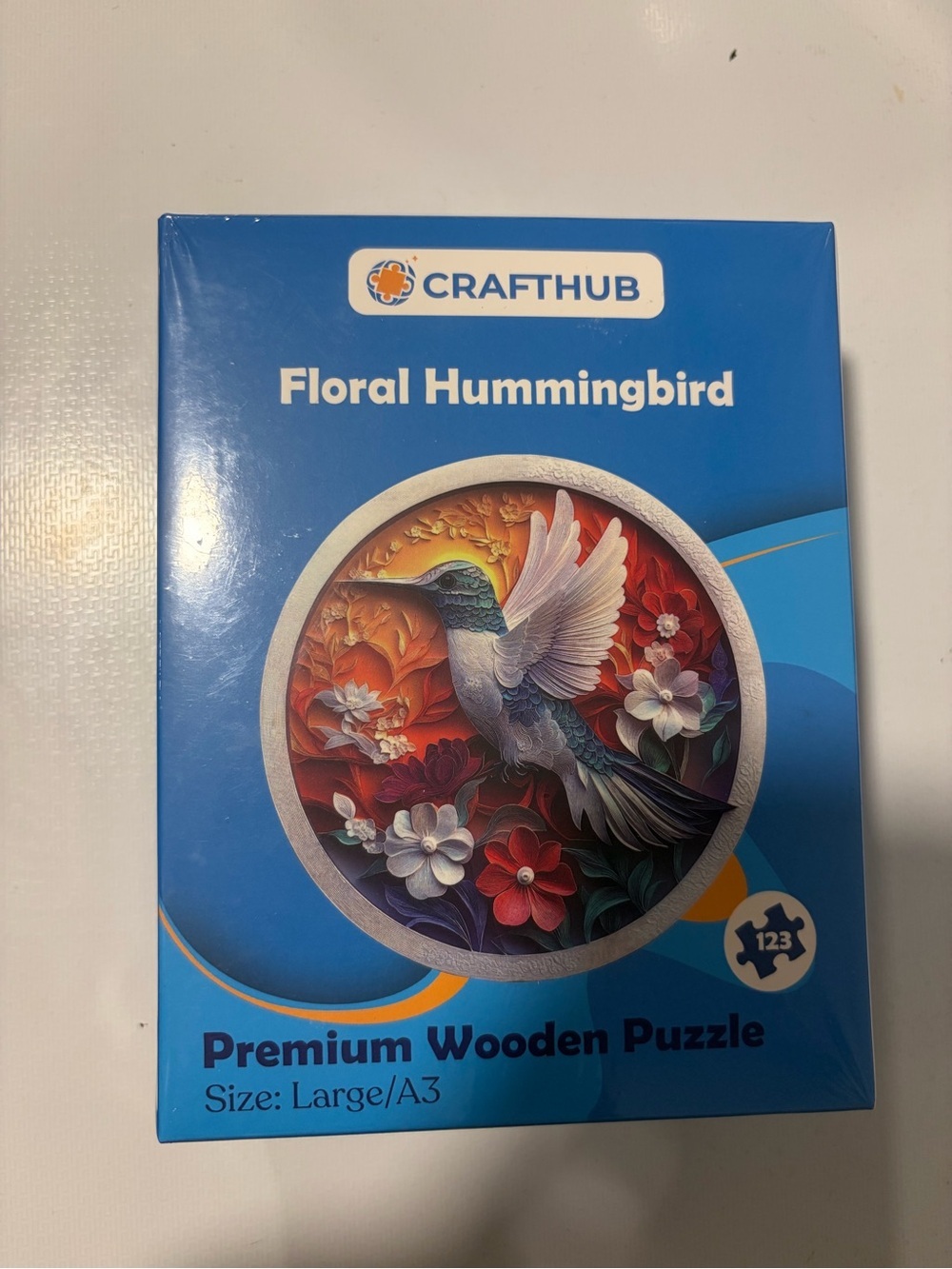 Crafthub Floral Hummingbird Premium Wooden Puzzle - Large